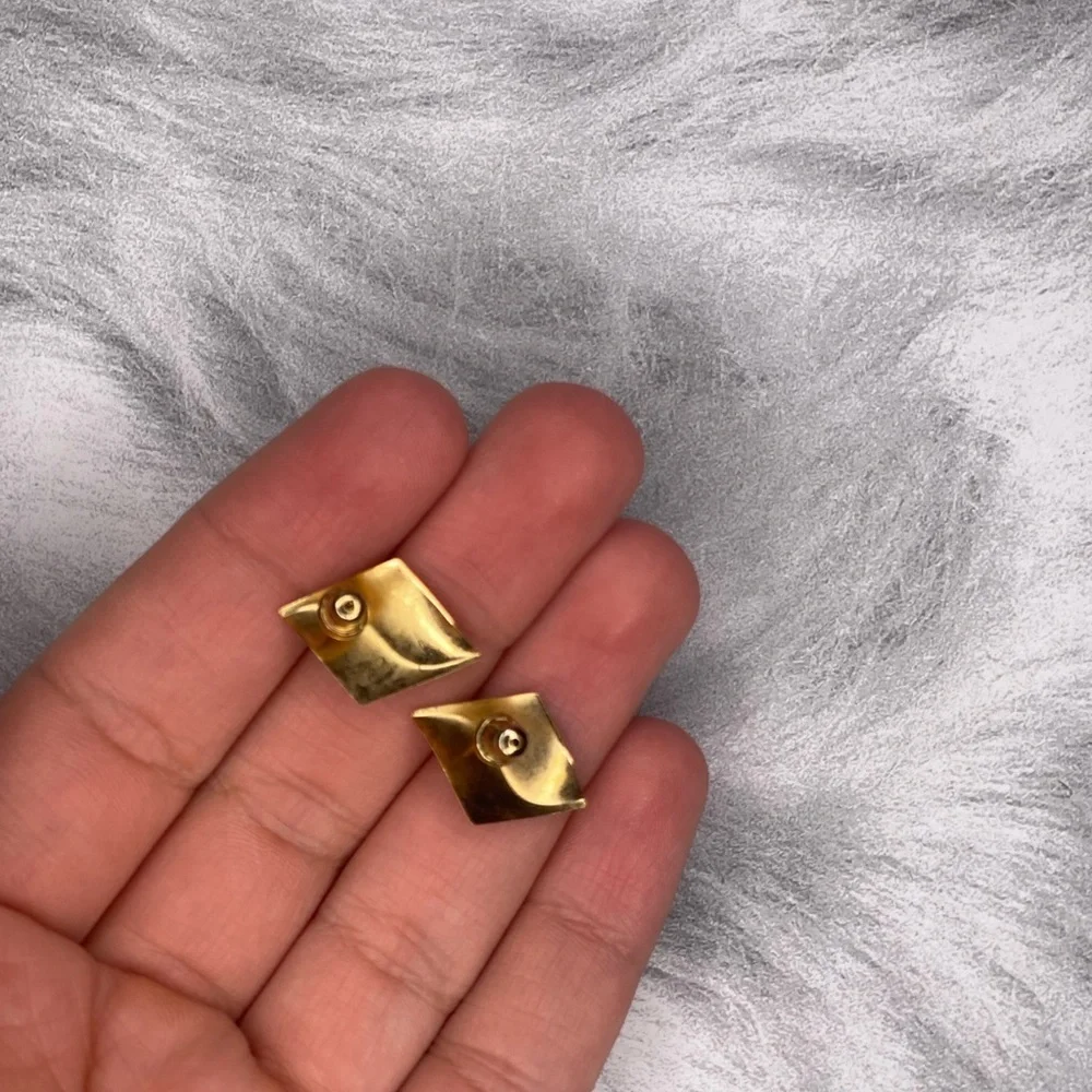 Elegant Vintage Red and Black Earrings + gold tone clip on earrings